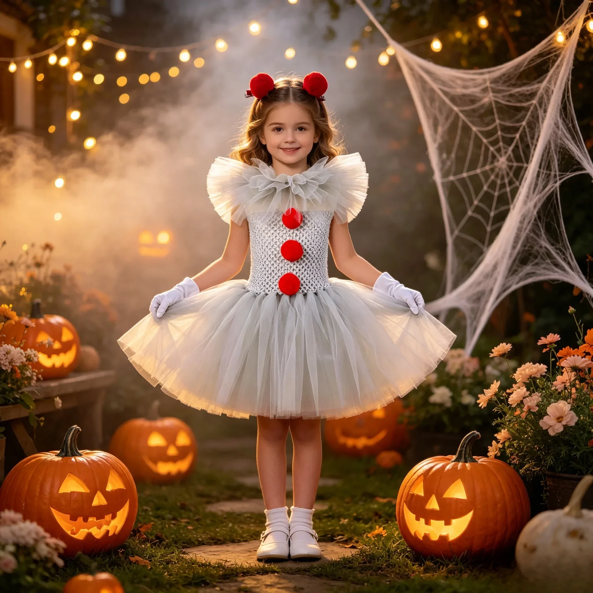 2026 Mädchen Gruseliger Clown Kostüm Kinder Gruseliger Joker Kinder Cosplay Karneval Party Mädchen Kleid Halloween Verkleidung – Detail 9