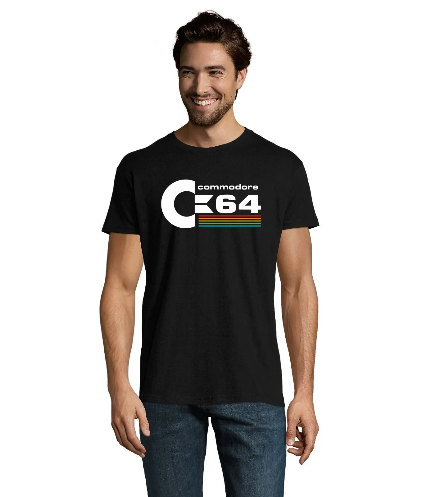 Commodore 64 gaming gamer men's shirt stylish T-shirt fun fan motif comfortable