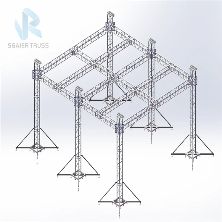 

Aluminum Alloy Foldable Portable SquareTruss System For Event Stage With Spigot/BoltConnector