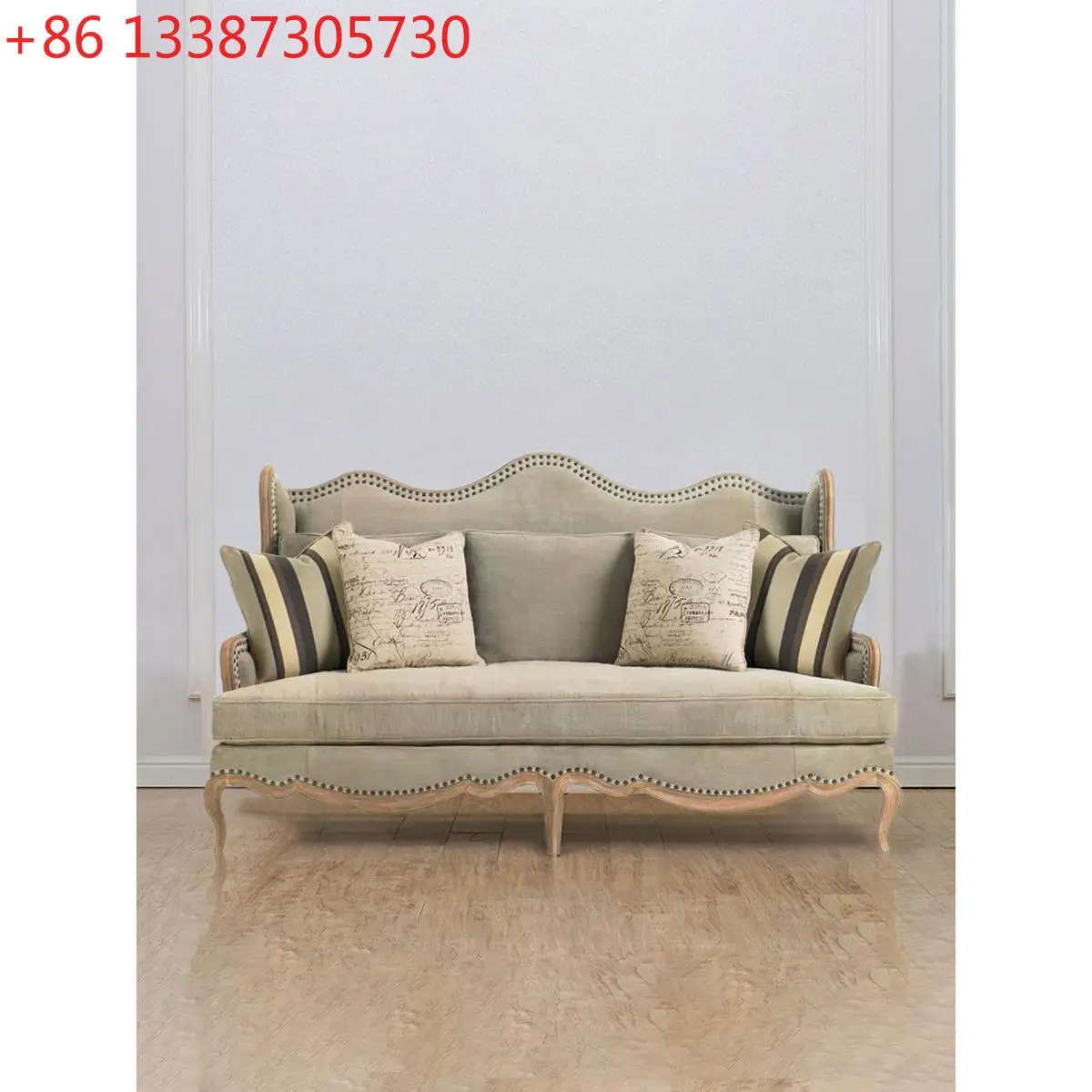 

Американский ретро тканевый диван из цельного дерева, маленькая квартира, гостиная, французский простой