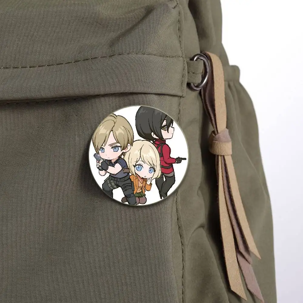 لعبة فيديو R-Residents Evil 32 44 58 مللي متر دبابيس كرتونية مستديرة دبابيس يدوية لحقيبة الظهر مجوهرات اكسسوارات شارة هدايا S