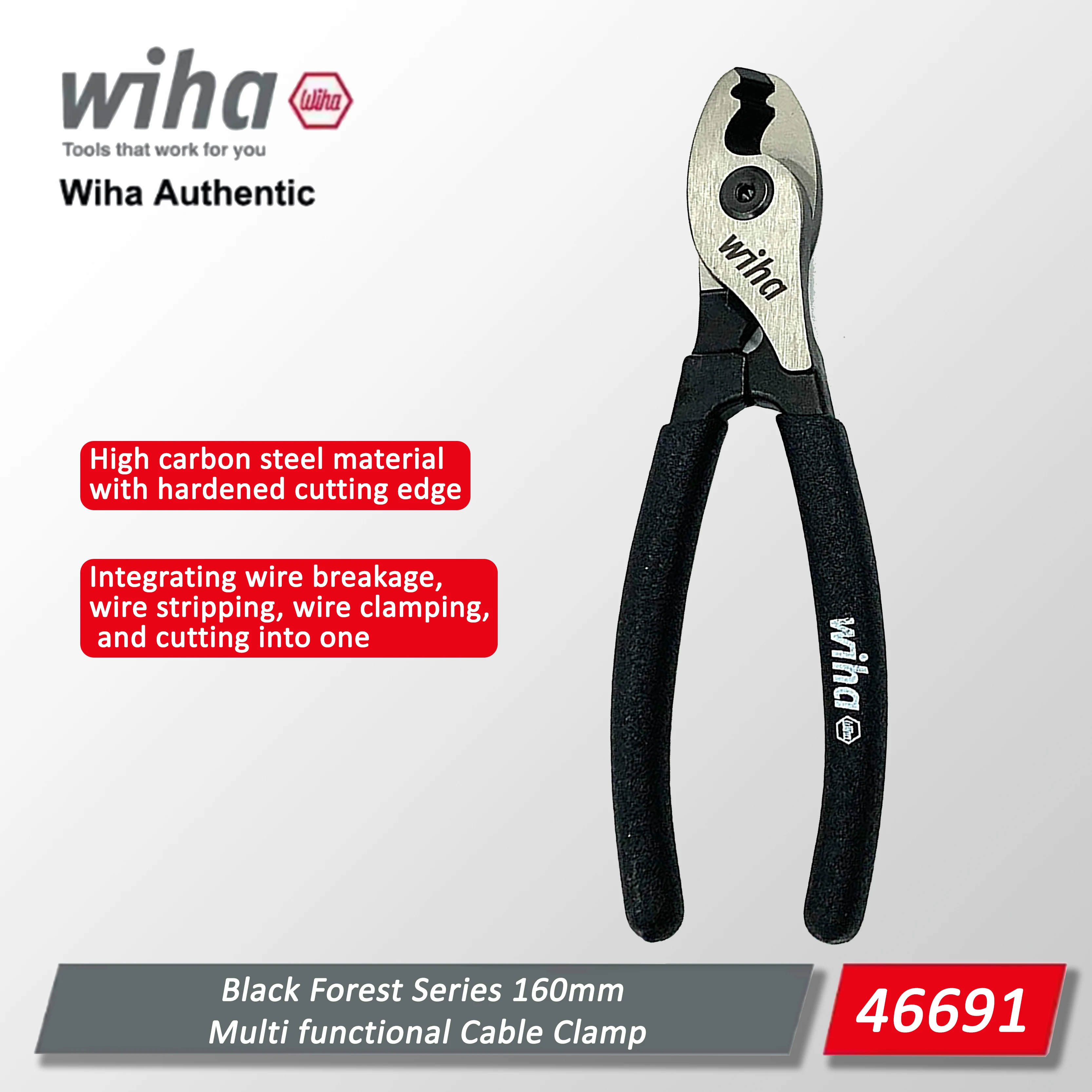 

Многофункциональные кабельные клещи Wiha Black Forest, профессиональный инструмент электрика, кабелерезы, 180 мм ° флип-флоп маленький двусторонний 46691