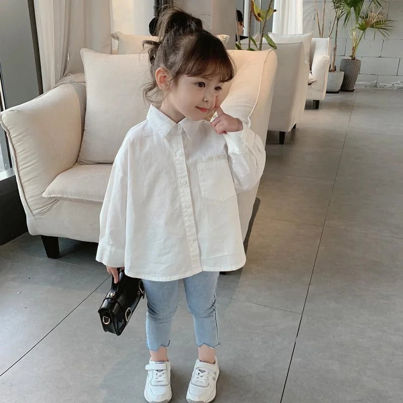 Girls Baby\'s Kids Blouse Jacket Outwear 2023 Solid Spring Autumn Top Beach Shirts Cotton Toddler Children\'s Clothing