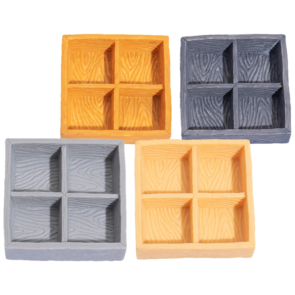 4-teilige Mini-Aufbewahrungsbox aus Kunstharz mit Microlandscape-Dekor und realistischem Vier-Gitter-Layout für die Präsentation kleiner Gegenstände, kreatives Puppenhaus