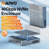 MAIWO 40Gbps M.2 NVMe AHCI Duplicator Cloner 4 Bay Enclosure for M.2 NVMe AHCI SSD with Offline Clone USB4 Type-C 32TB Capacity