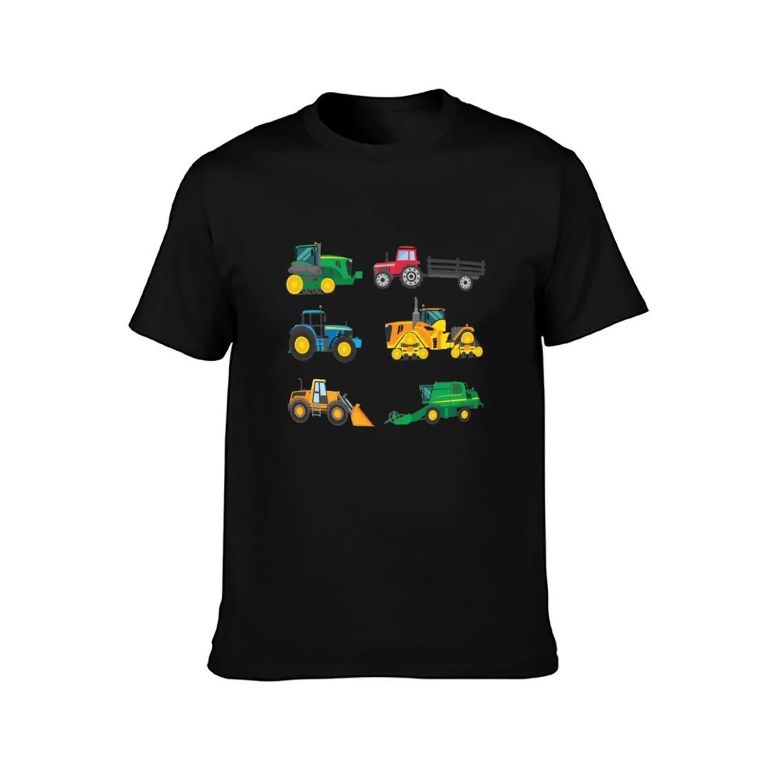 Tractors Tractors Agricultural Machinery Farmer, Farmers & Children T-Shirt, Summer Casual Cotton Tee, Oversized Streetwear Tops