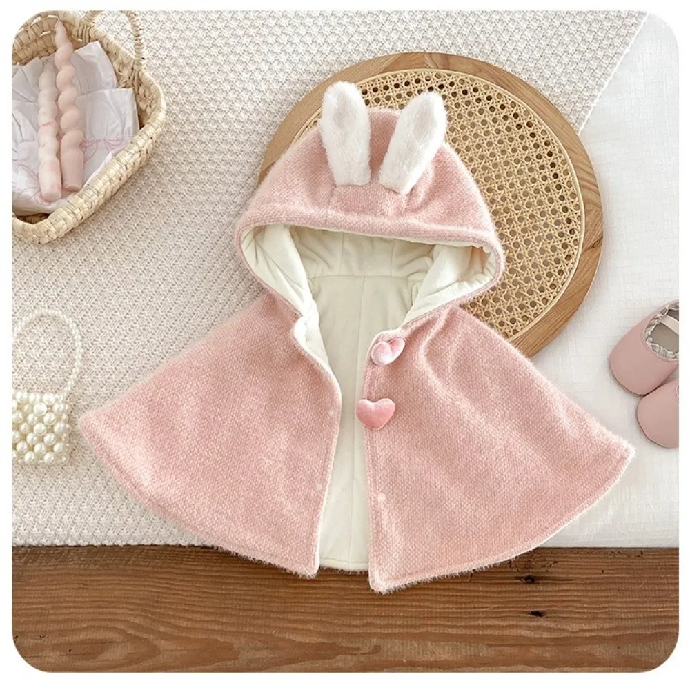 عباءة أطفال متينة دافئة بغطاء للرأس من الصوف للأميرة للفتيات للشتاء من عمر 0 إلى 1 سنة سترة ثلج عصرية #3