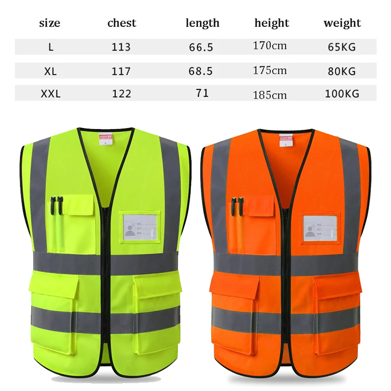 Mesh Safety Vest High Visibility Reflective Vest with Pockets and Zipper Meets ANSI/ISEA Standards