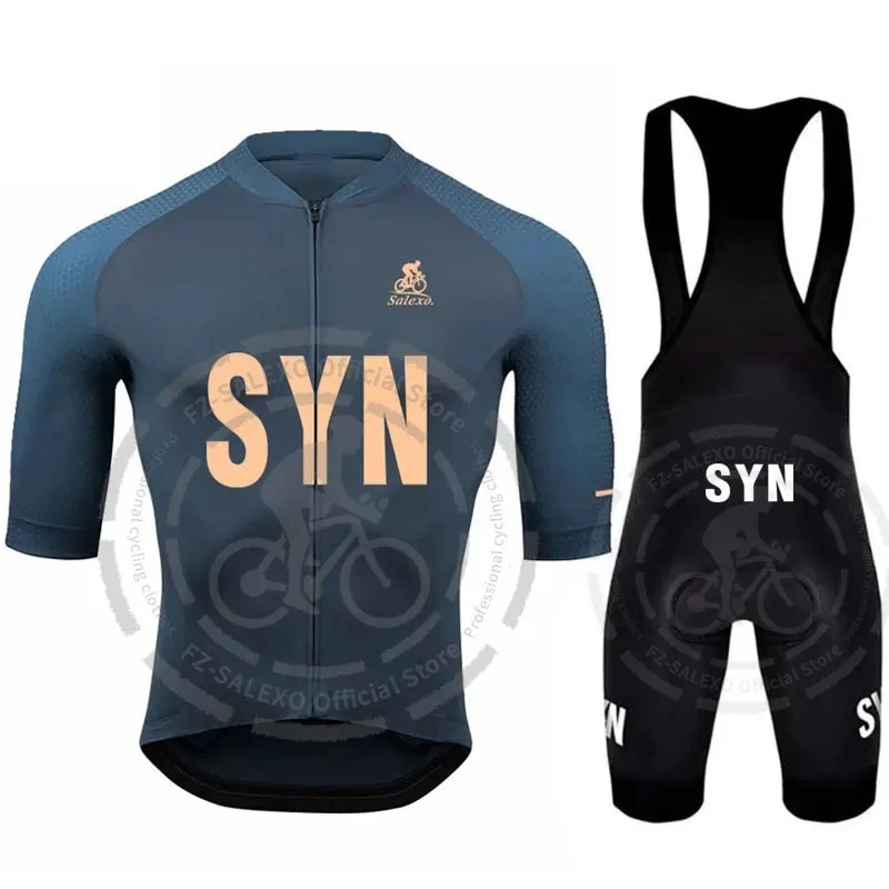 SYN Racing Cycling Jersey Set Short Sleeve Shirt Bicycle Clothing 2024 Summer Men Black MTB Maillot Ciclismo Bike Bib Shorts Set - Image 3