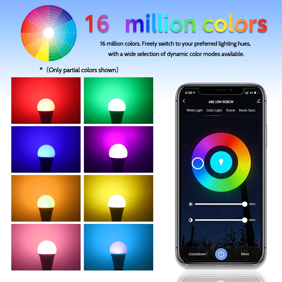1-10PCS 10W  E27 B22 RGB Smart LED Bulb Tuya WiFi Colorful AC110V 220V Dimmable Light APP Alexa Google Home Alice Voice Control - view 3