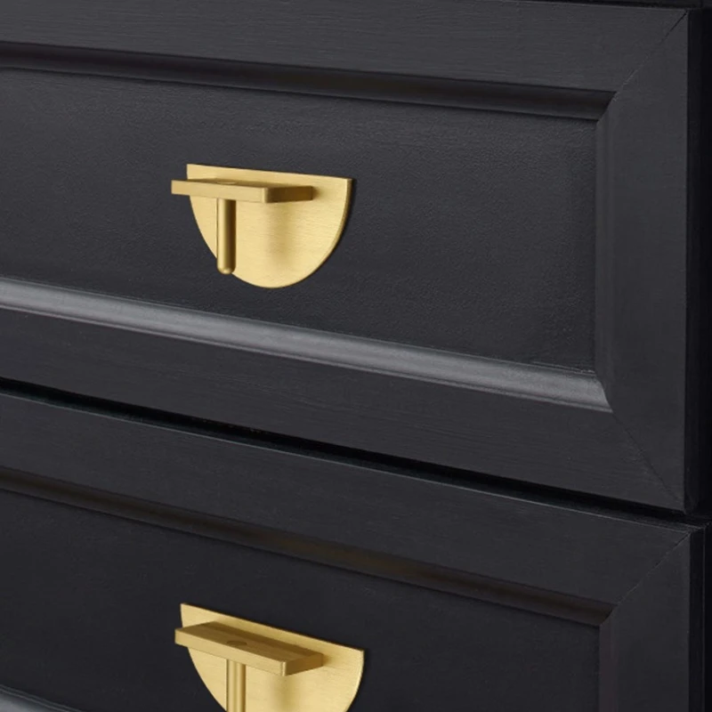 

New Chinese retro cabinet, wardrobe door handle, semi-circular matching, brass cabinet drawer, bedside table handle