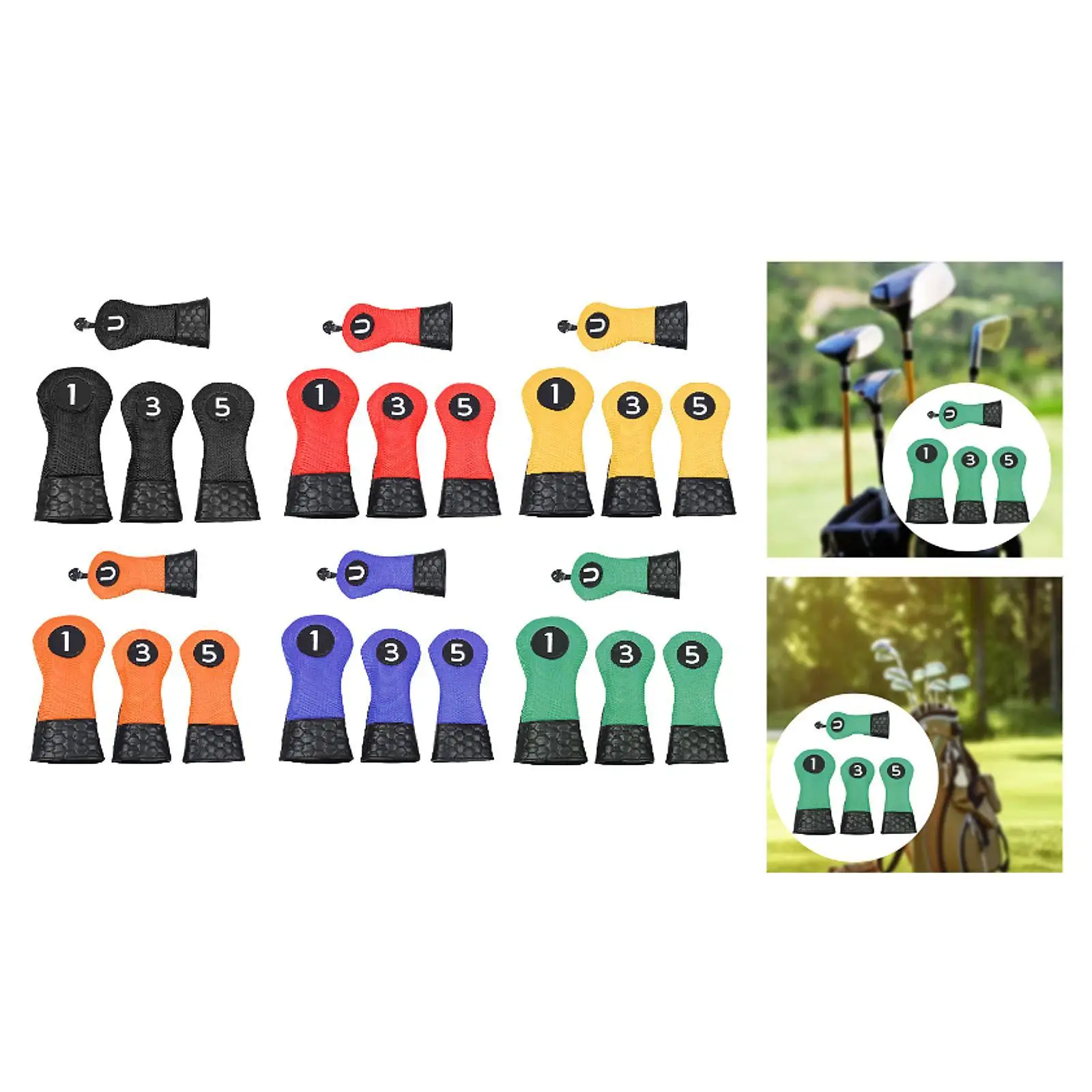 

4x Golf Club Head Covers Golf Accessories Trendy Scratchproof Protector