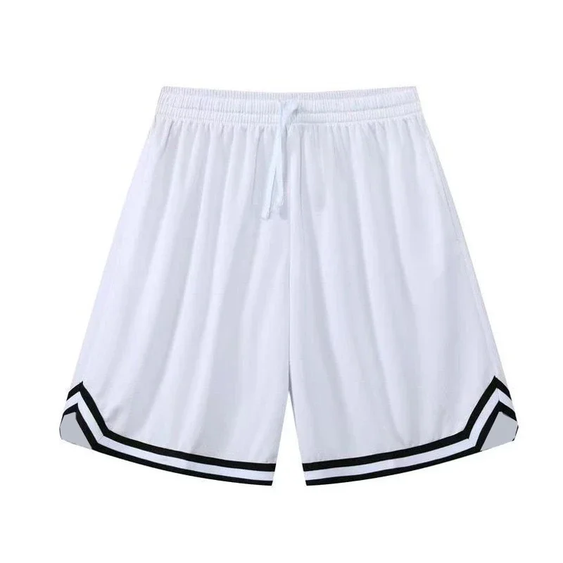 2026 Amerikanische Sportshorts Einfaches Doppelstreifen-Design Schnell Trocknend Atmungsaktiv Herren Basketball-Shorts – Detail 4