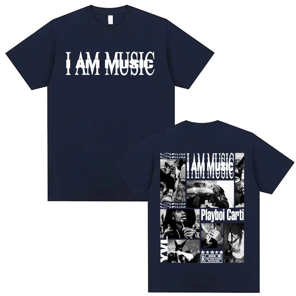 Rapper Playboi Carti I AM MUSIC Album Logo T Shirt for Men Fashion Gothic Hip Hop Street T-shirts Unisex Summer O-Neck Tops Tees