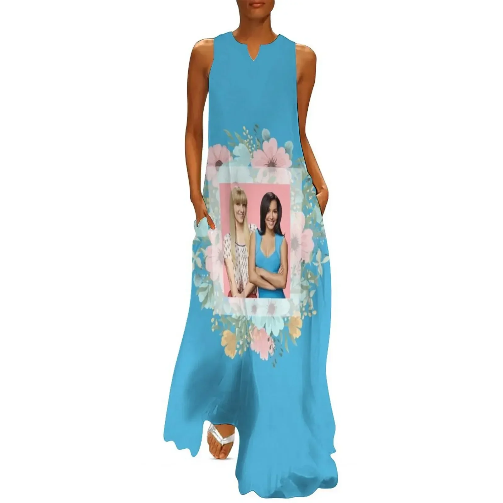 

Glee - Brittana (flower border) Long Dress clothes Clothing Bridesmaid dress woman women's evening dresses Dress