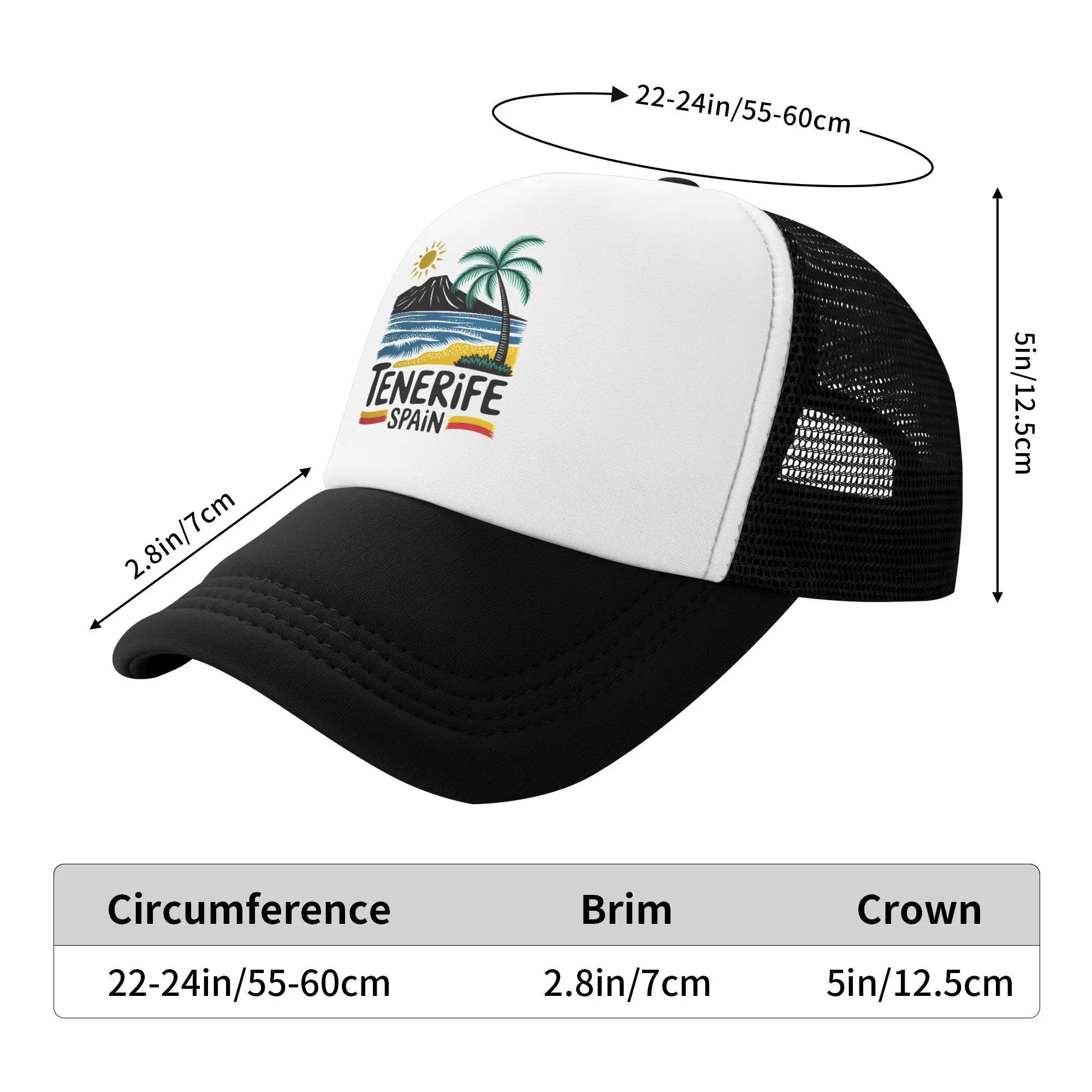 Tenerife Spain Retro Vintage Design Baseball Cap  y2k Cool Trucker Hat Summer Men Adult Running Hippie Snapback Cap