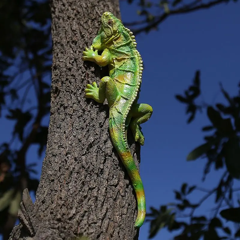 Simulated Lizard Sculpture Garden Resin Decoration Outdoor Courtyard Wood Tree Animal Ornaments Home room Wall Mural Crafts Art