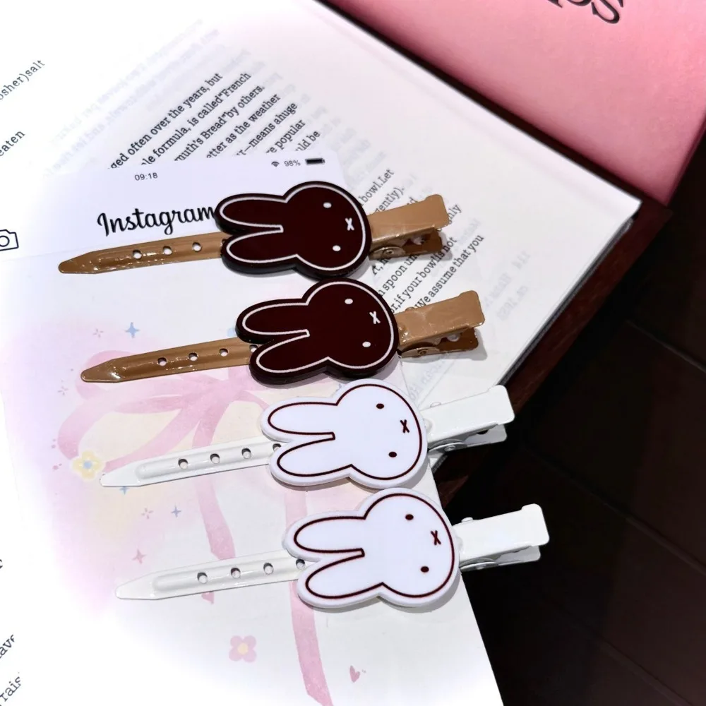 

4pcs Miffy Hair Clip Cute Side Bangs BB Clip Kawaii Cartoon Hair Ornament Accessory Girl Student Hair Accessory Girls Gifts Toys