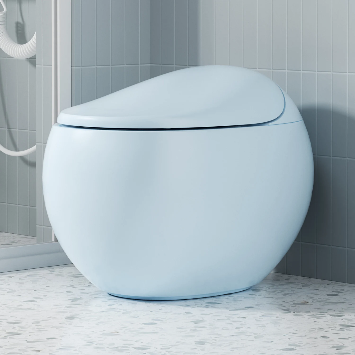 Bathroom Seat Heated Automatic Intelligent Smart Toilet Bidet Self-Cleaning Remote Control Round S-Trap Ceramic IPX4 Waterproof