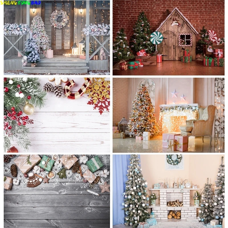 

Christmas Theme Photography Background Snowman Christmas tree Children Portrait Backdrops For Photo Studio PropsZLDT-25