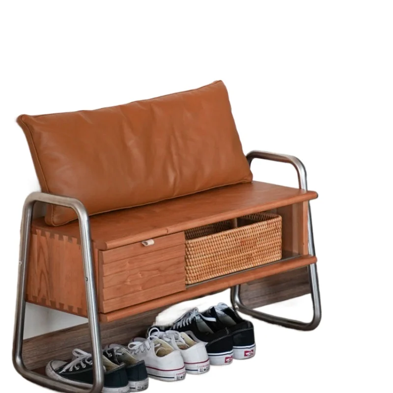 

Super narrow shoe changing stool, small apartment corridor shoe stool solid wood home door can sit shoe cabinet into the home