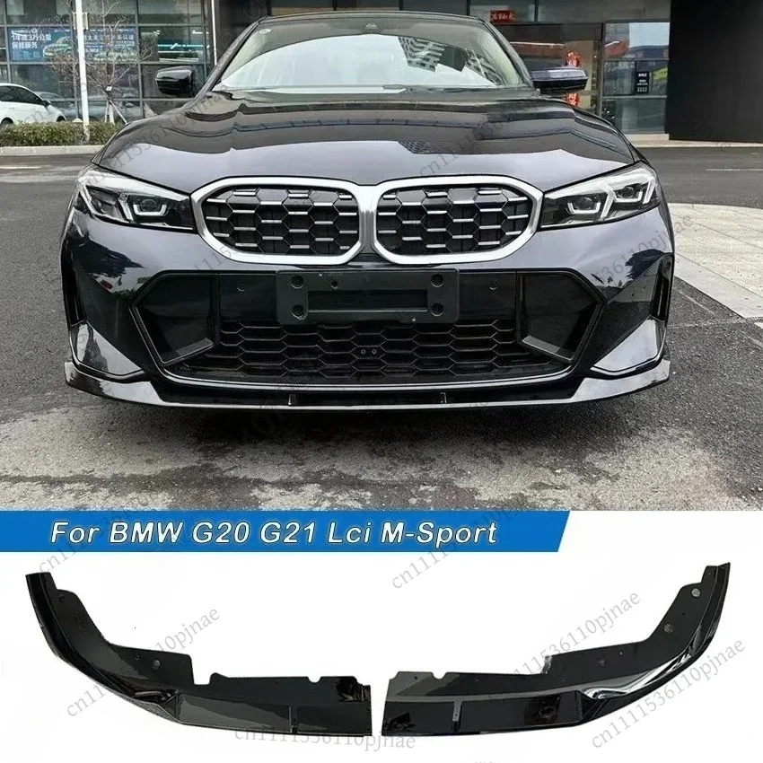 For BMW 3 Series G20 G21 325i 330i M340i Lci M-Sport 2022-2024 Front Bumper Splitter Lip Spoiler Diffuser Guard Body Kit Cover