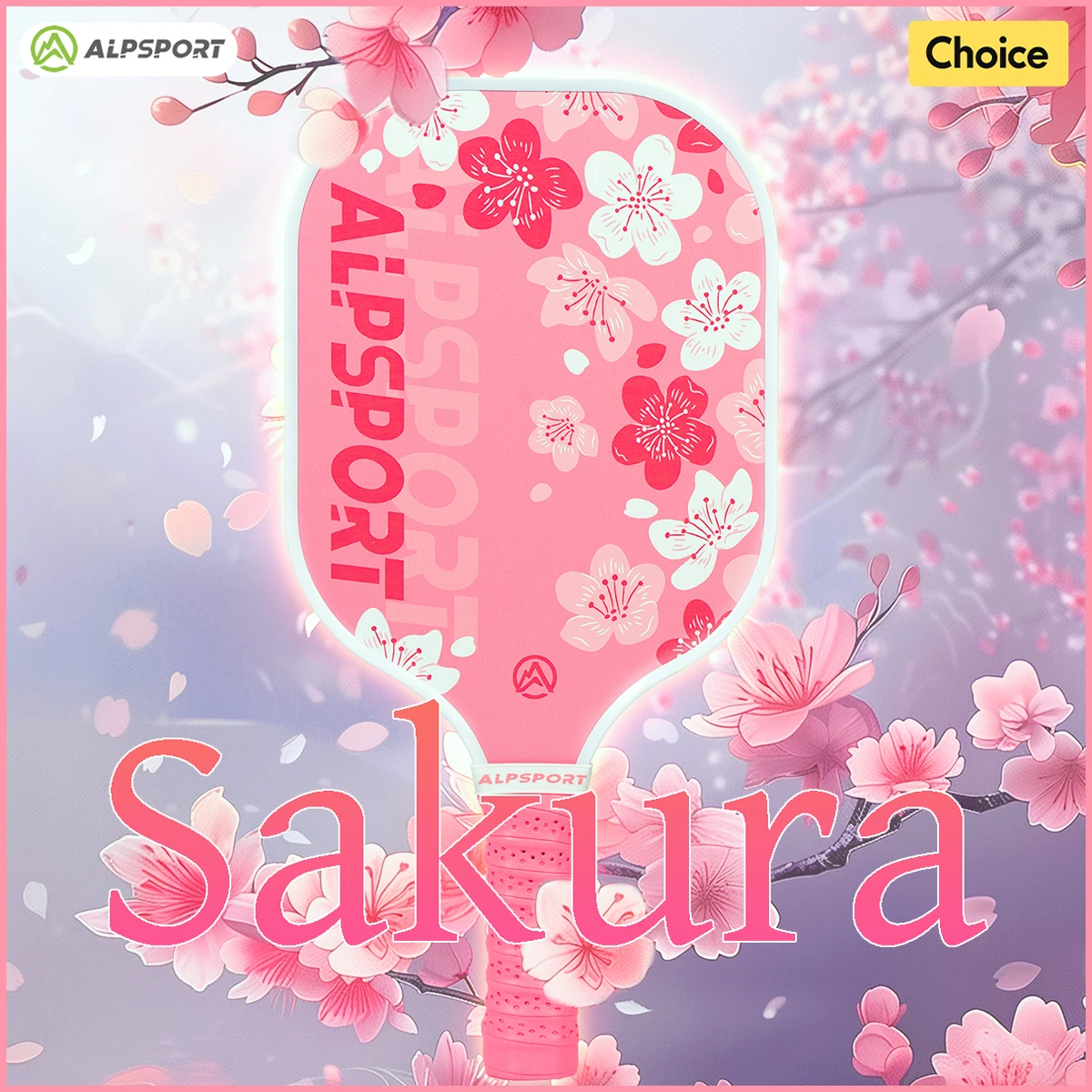 

ALPSPORT New Sakura Goddess USAPA Approved Pink Pickleball Paddle Women Single Unibody T700 Carbon Fiber Set Pro With Free Ball