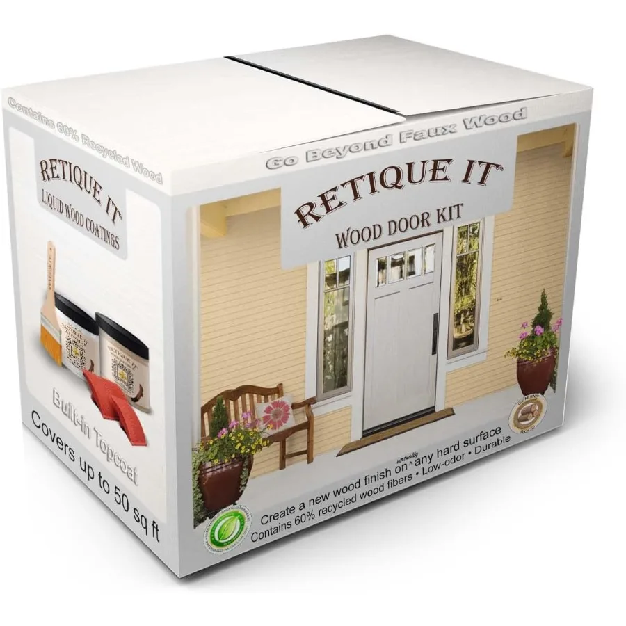 

Комплект для отделки деревянной входной двери Достилайте аутентичный внешний вид дерева с жидким деревянным праймером для окраски и пятен для интерьера и внешнего вида