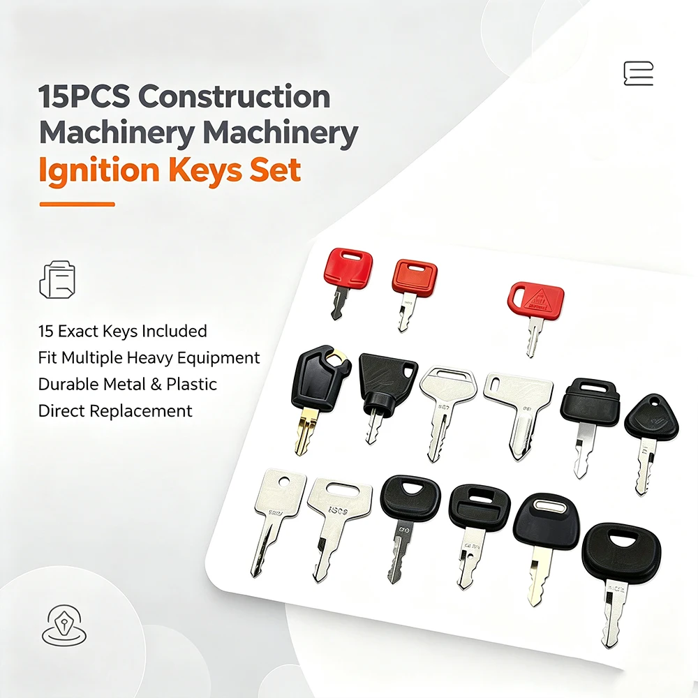15-teiliges Zündschlüssel-Set für Baumaschinen von Yanmar, JCB, Volvo, CAT, Kubota, Takeuchi, Liebherr, John Deere, Bagger und Traktoren – Detail 6