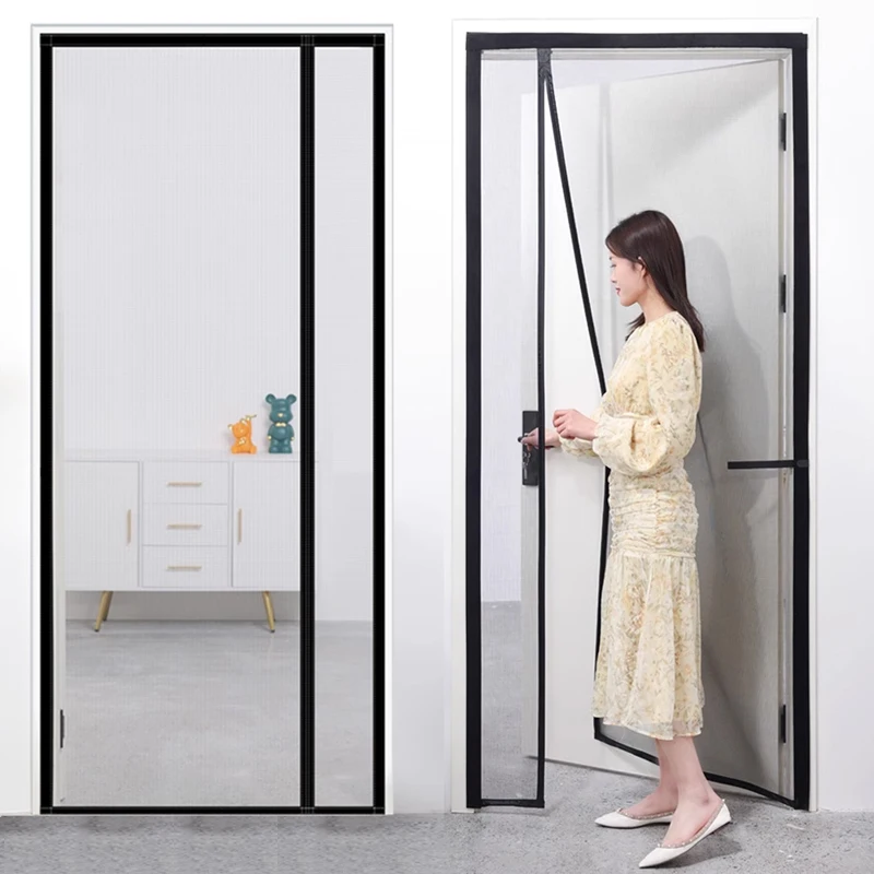 

Magnetic Door Screen Custom Size Mosquito Net Curtain Fly Insect Automatic Closing Invisible Mesh For Kitchen indoor living room