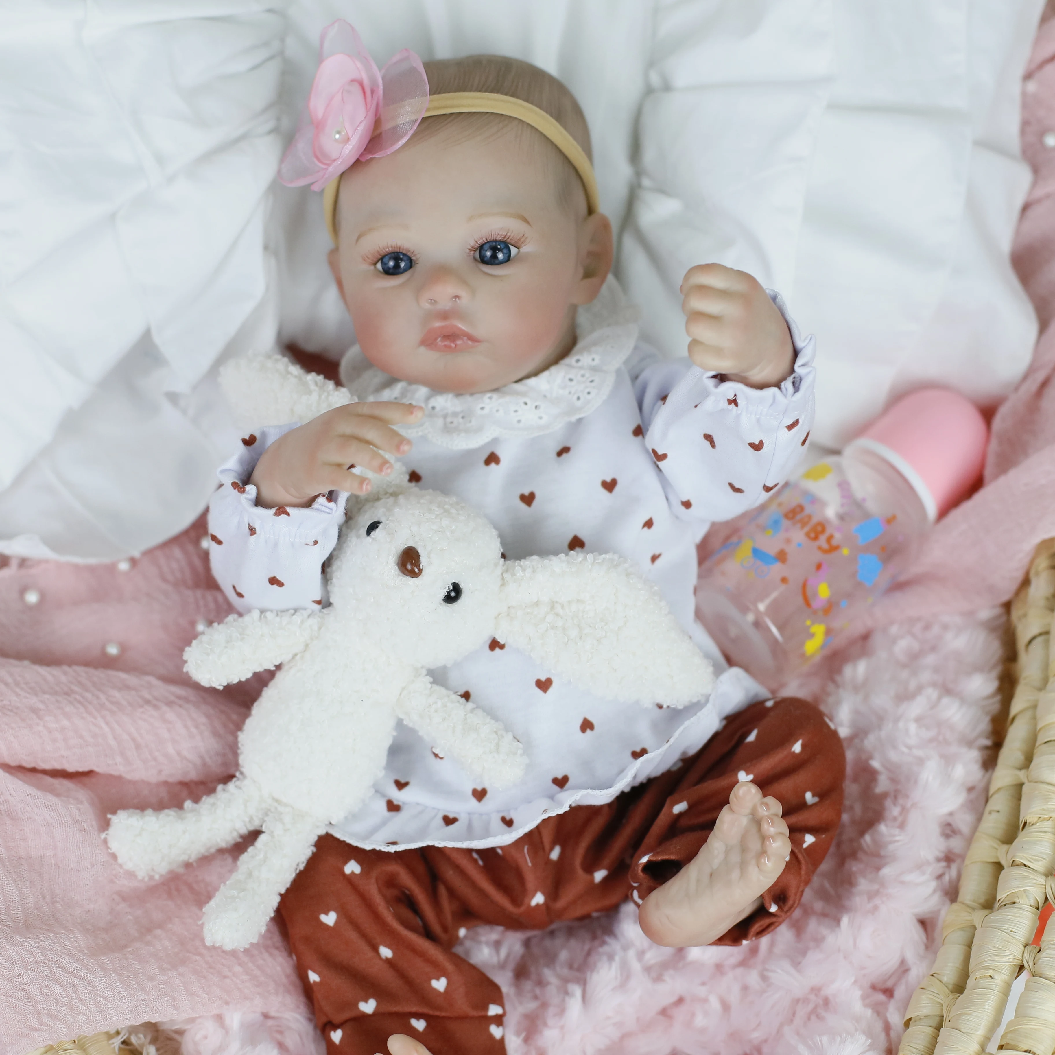 

18inch Baby Doll Reborn Like Real Full Body Silicone Alive Girl Already Finished Lifelike Painted Toddler Newborn Doll Toy Gifts