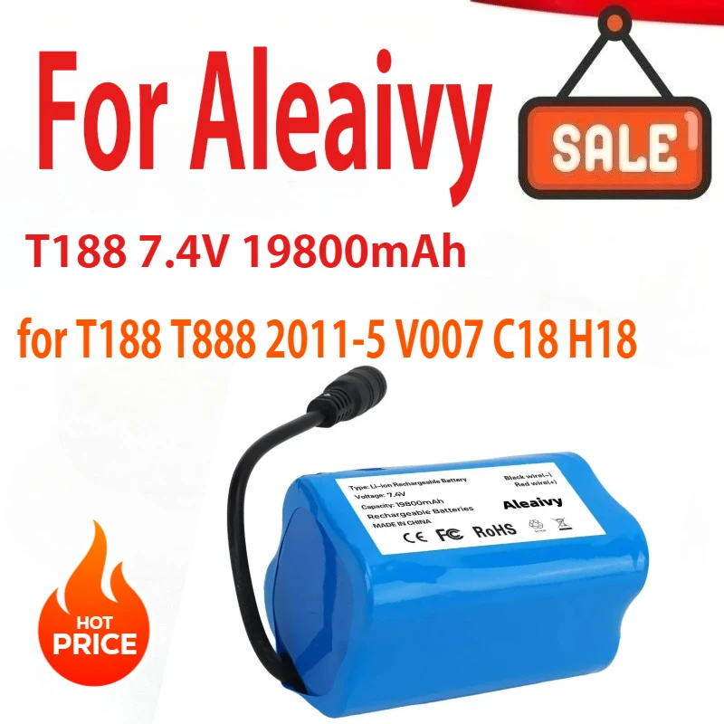 

7.4V 19800mAh Battery with USB Charger For T188 T888 2011-5 V007 C18 H18 Remote Control RC Fishing Bait Boat Spare Battery Parts