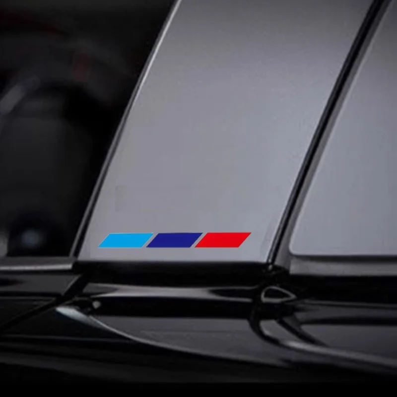 1SET Stiker Bergaris Biru Merah (7cm/2.76 inci) Stiker Tahan Air untuk Mobil Laptop Dekorasi Daya Rekat Tinggi