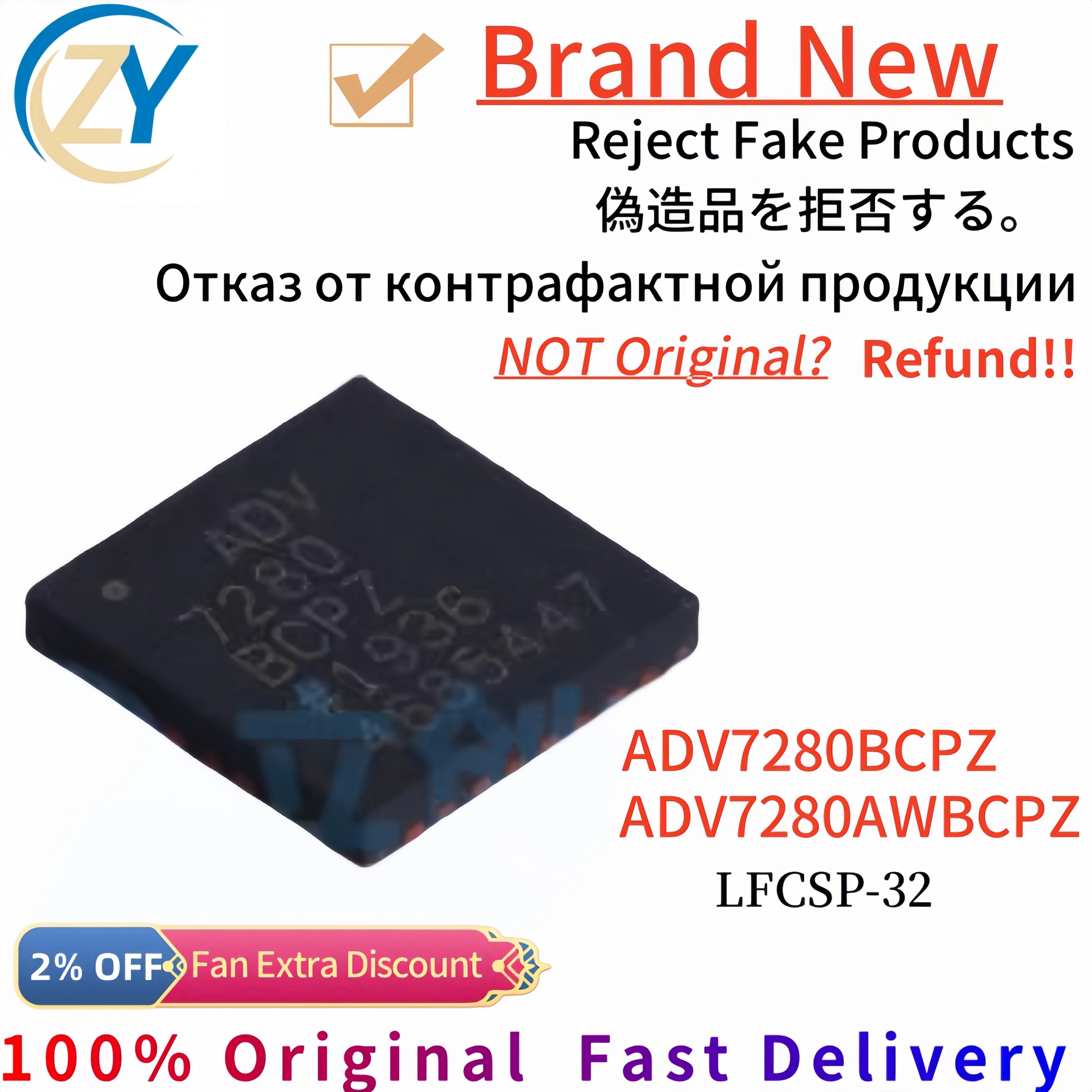 

(1pcs/lot) ADV7280 ADV7280BCPZ Video Decoders ADV7280AWBCPZ LFCSP32 100% Original & In Stock