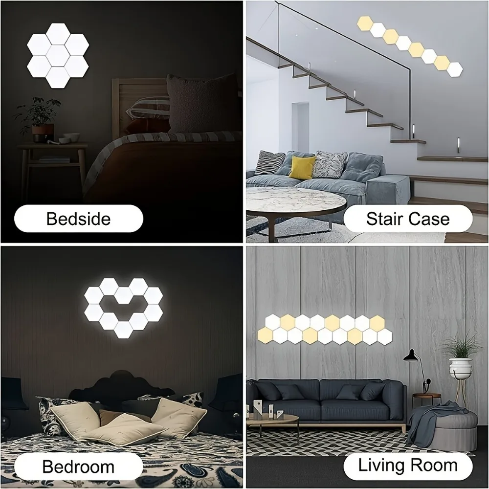 1 szt. Czułe na dotyk oświetlenie nocne RGB, moduł geometryczny DIY montaż lampka nocna, do salonu, sypialni, miłośników majsterkowania