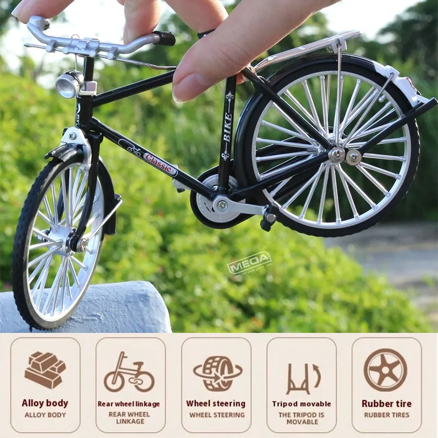 Classic Memories of the 19th Century Dad's Bike Mini Bike BMX Finger Skatebike Toys Metal Bicycle Tabletop Decoration