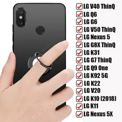 For LG V40 V50 G8X G7 ThinQ Q6 Q6α Nexus 5 5X K31 LG Q9 One K92 5G K22 V20 K11 K10 2018 Back Ring Holder Bracket Case Soft Cover