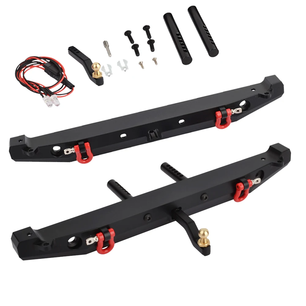 Metal rear bumper Trax Trx-4 Axial Scx10 90046  With light With  Tow Hitch Shackles For 1/10 Rc Crawler