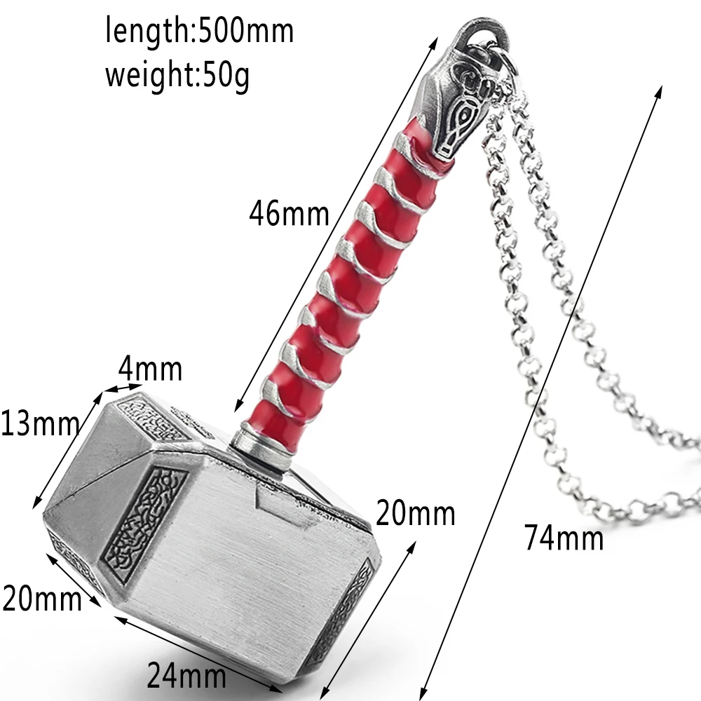 Martelo de Thor para homens Acessórios Marvel Avengers Alliance Pingente Retro Viking Odin Hammer