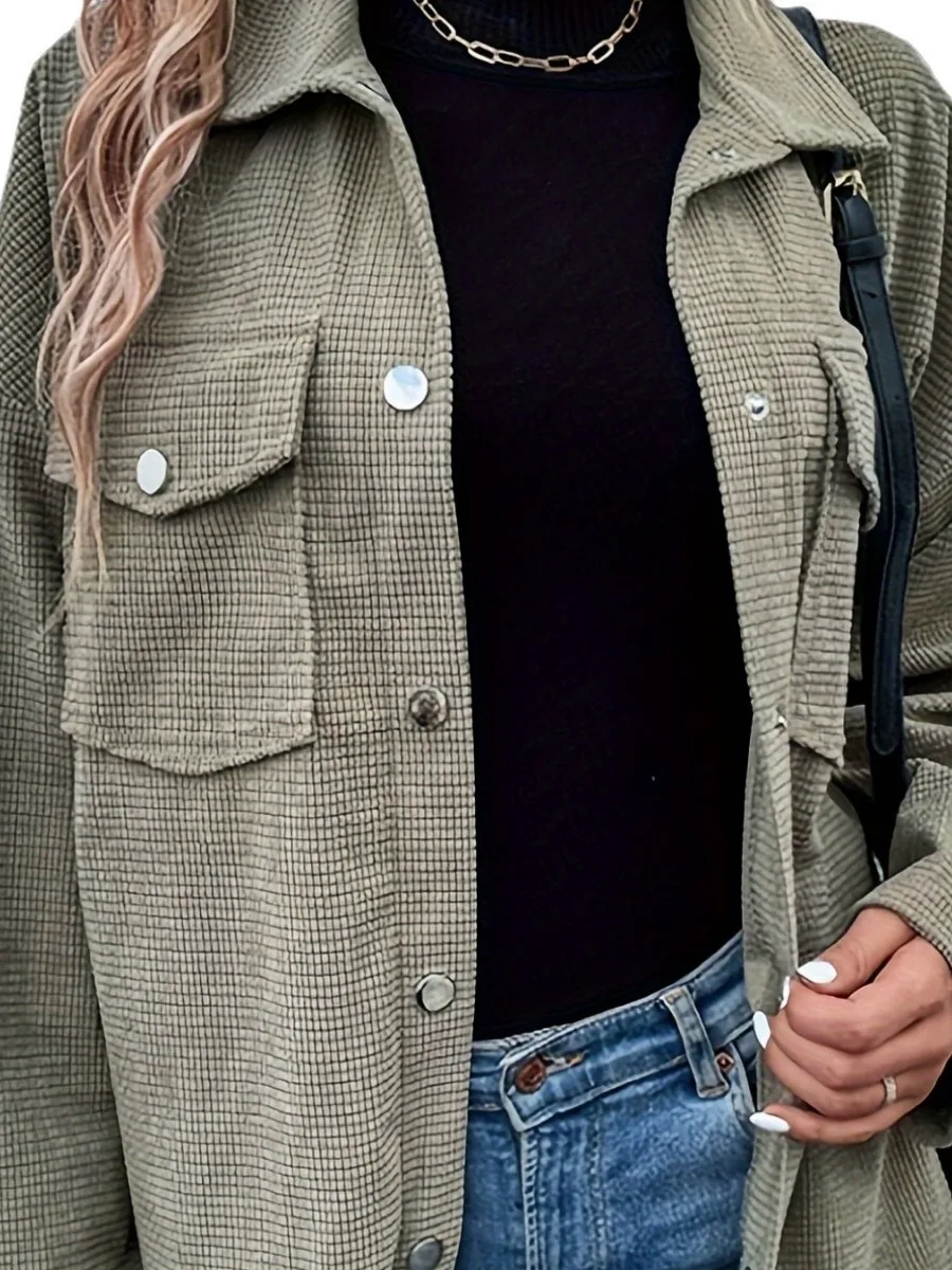 Huagefu – manteau Long Sve irt pour femme, coupe ample, en Polyester, vêtements de travail, Collection d'automne, marque chinoise