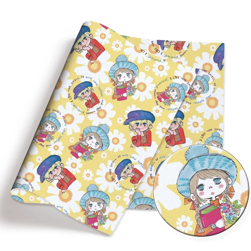 الكرتون النسيج الساخن DIY140 * 50 سنتيمتر اليدوية الخياطة خليط اللحف فستان طفل ورقة المنزل قماش مطبوع النسيج الخياطة الاطفال فابري