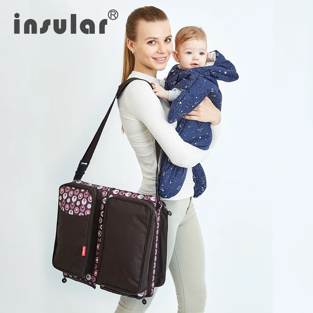 Insular-cama portátil para cuna de bebé, bolsa de pañales de viaje para bebé, bolsa de seguridad infantil, cuna plegable, bolsa de seguridad para