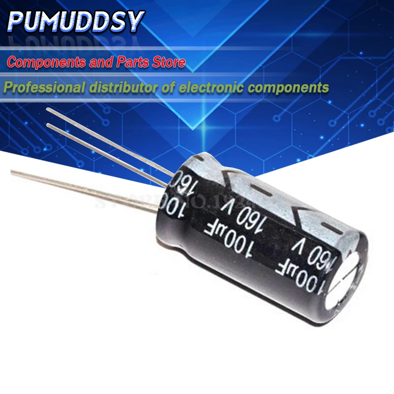 10 sztuk wysokiej jakości 160V100UF 13*20mm 100UF 160V 13*20 kondensator elektrolityczny — zdjęcie 2