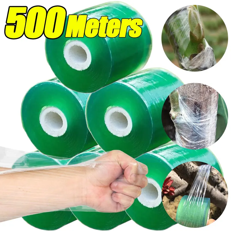 5rolls Grafting Tape Film PVC Self-adhesive Stretchable Clear Garden Fruit Tree Plants Seedlings Vine Protector Wrap Parafilm