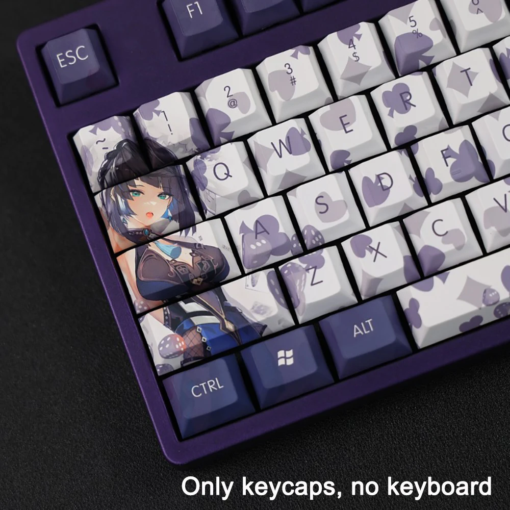 108 Keys/set Genshin Impact Keycaps Yelan Keycaps PBT Dye Subbed Keycap Cherry Anime Gaming Key Caps For ANSI 61 87 104 108 key