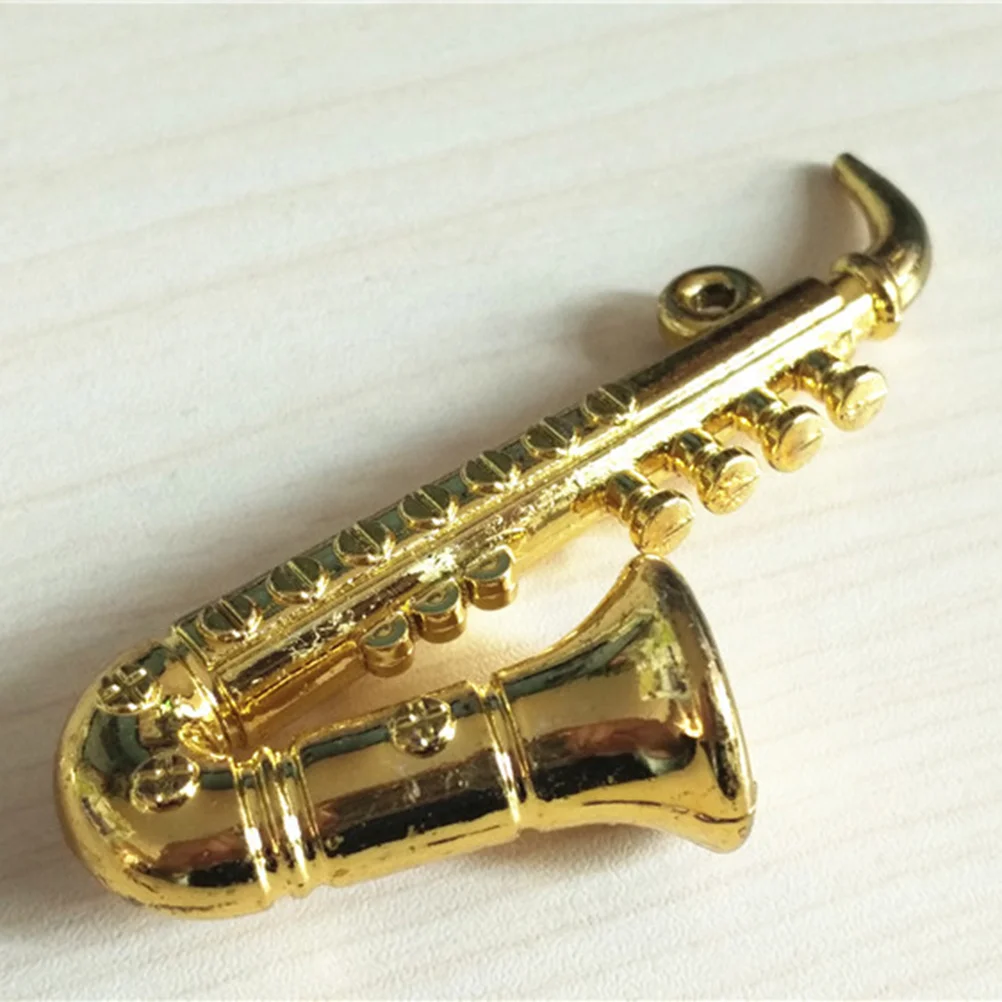 Musical Instrument Decor Mini Instrument Toy for Home Kid Bedroom (Golden, Saxophone Pattern) Kid Instrument Toy