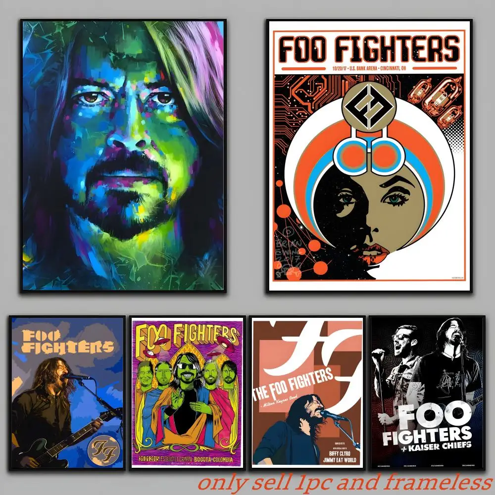 World-Famous Rock Music Foo Fighters-Band Poster Painting Prints Wall Art Picture Film Room Home Bar Cafe Decor Home  Mural