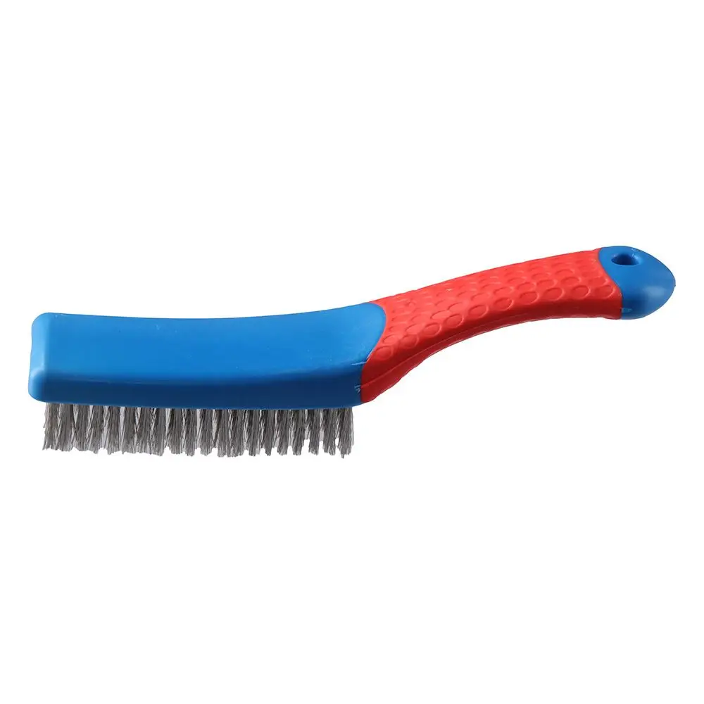 Small Wire Brush Paint Removal Tool Scratch Brushes Durable Silicone Handle Stainless Steel Rust Removal Burnishing Brush