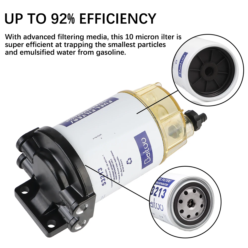 

S3213 Fuel Filter Assembly Outboard OMC Marine Engine Boat Assembly Compatible with Outboard Fuel Water Separator Filter