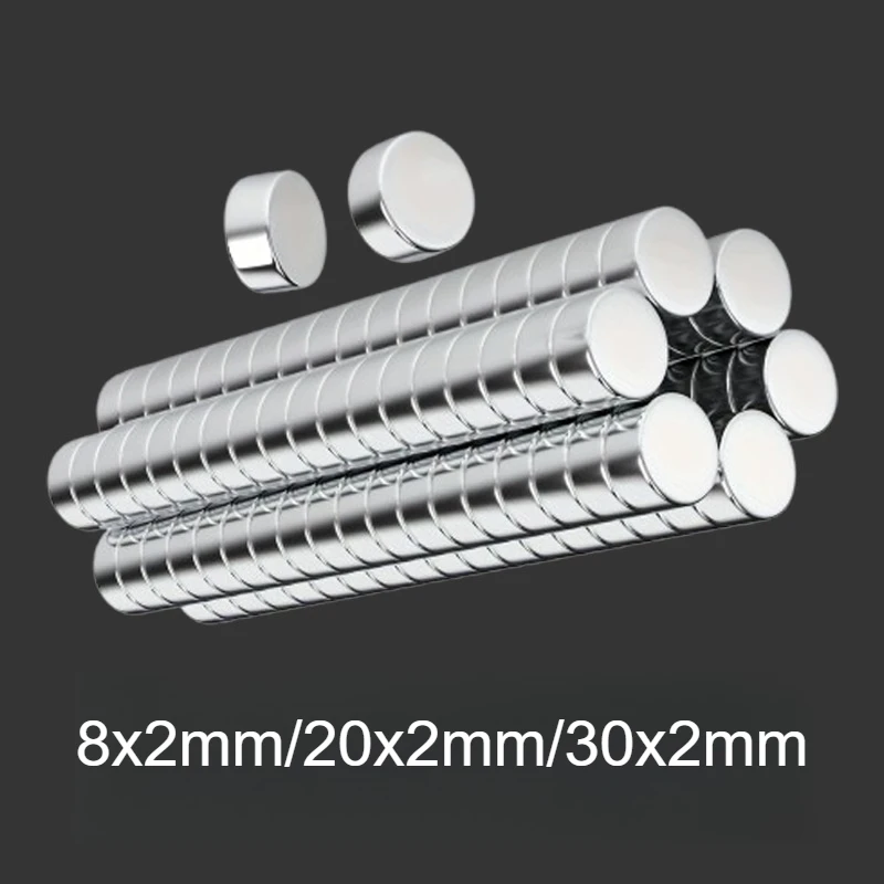 Aimant de réfrigérateur circulaire 8x2/20x2/30x2mm, adapté aux réfrigérateurs, bureaux, artisanat, cadeaux, etc.